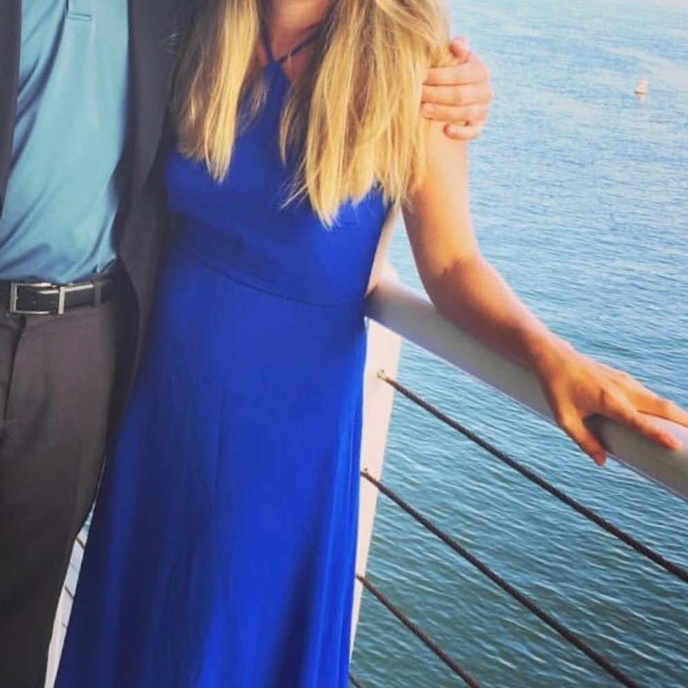 LuLus original cobalt blue maxi dress.